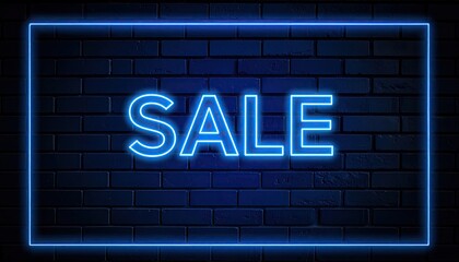 Obraz premium Neon sale sign on dark brick wall (2)