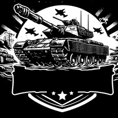 vector illustration of a tank