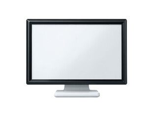 Modern computer monitor with a blank white screen isolated on transparent background