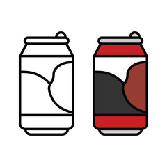 Soda can icon a vector illustration of a soft drink, beverage, cola, pop drink
