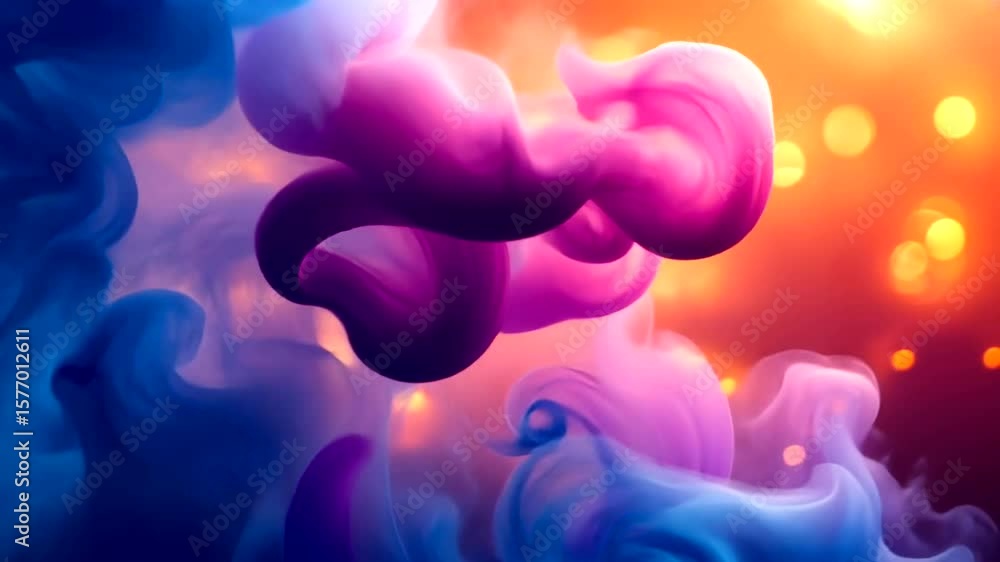 Poster abstract motion graphics clip with dynamic colors and fluid visual effects
