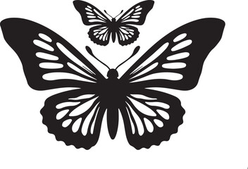 Butterfly tattoo Silhouette black design vector.