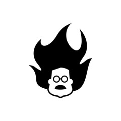 Professor, teacher or scientist icon isolated on white background