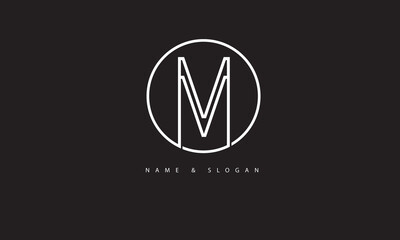 Naklejka premium MM, MM Abstract Letters Logo Monogram