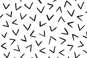 Abstract Black Brushstroke V Shape Seamless Pattern