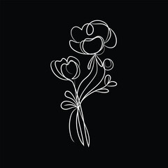 black and white flowers