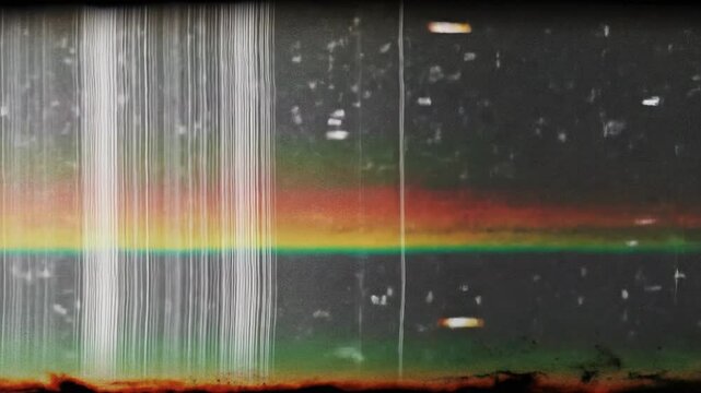 Retro Film Grainscape with Rainbow Horizon
