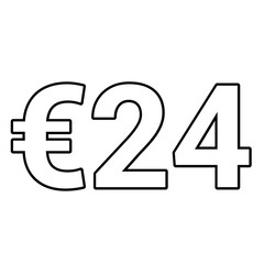 euro sign on a white background €24