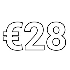 euro sign on a white background €28