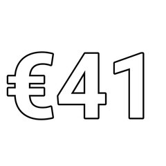 euro sign on a white background €41