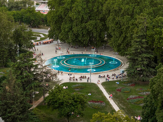 Hungary, Budapest, Margit sziget. Famous sight the Music fountain on Margaret Island
