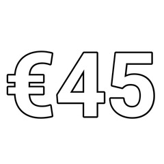 euro sign on a white background €45