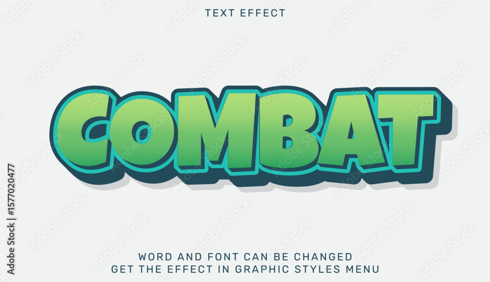 Poster combat text effect in 3d design