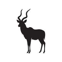 Fototapeta premium Kudu silhouette on white background. Kudu icon vector sign illustration design