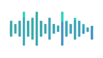 Audio waveform sound wave vector illustration for music equalizer voice recording and sound design element