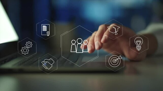 Human resource management (HR) concept. recruitment, leadership and teambuilding. Search and select candidates for jobs. Process of recruiting people to work for the organization
