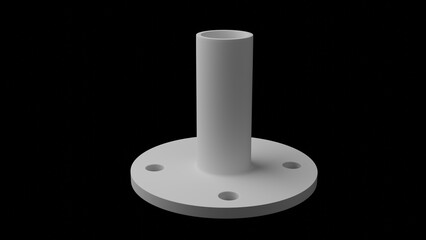パイプとフランジの3Dイラスト