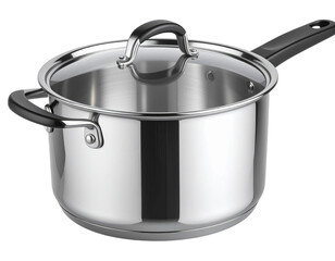  3D Render of Stainless Steel Gravy Separator with Heat-Resistant Handle, isolated on transparent background PNG