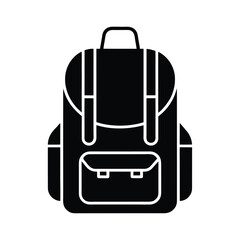 Backpack With Zippers Outline Vector Illustration