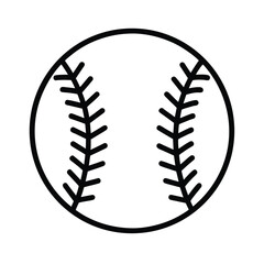 Baseball With Seams Outline Vector Illustration