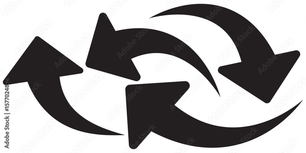 Poster curved arrow icon vector set. collection of colorful right direction arrows symbol design.