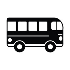 Bus With Windows Outline Vector Illustration