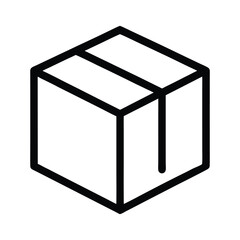 Cardboard Box Outline Vector Illustration