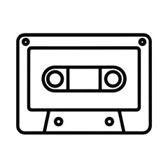 Cassette Tape Outline Vector Illustration