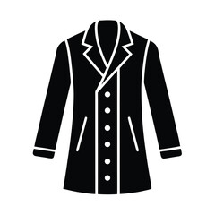 Coat With Buttons Outline Vector Illustration