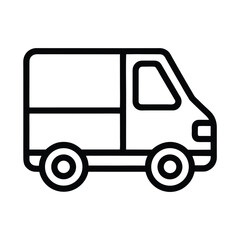 Delivery Van Outline Vector Illustration