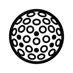 Golf Ball With Dimples Outline Vector Illustration