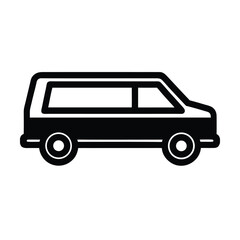 Hearse Outlined In Bold Vector Illustration