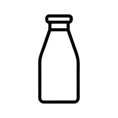 Milk Bottle Outline Vector Illustration