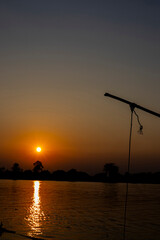 Sunset Atmosphere Along The Chao Phraya River