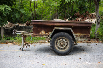 Old Tractor Trailer In The Forest