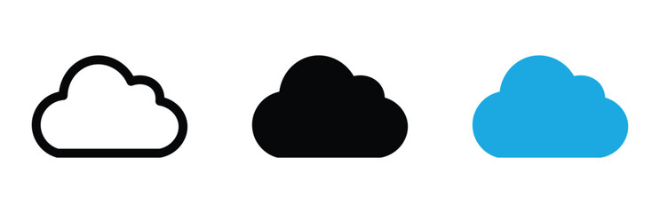 Cloud computing icon. Line, glyph and filled outline colorful version, abstract cloud outline and filled vector sign. Vector illustration .