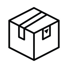 Package With Label Outline Vector Illustration