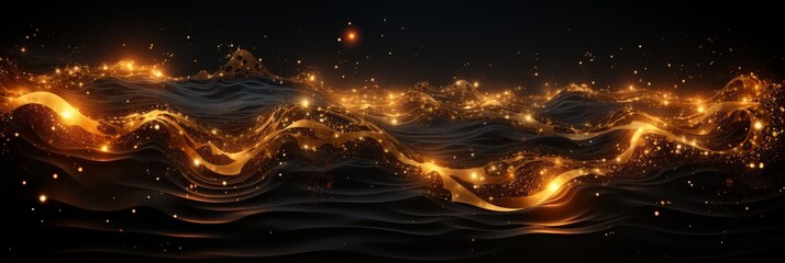 Obraz premium sparkling lines of golden shade