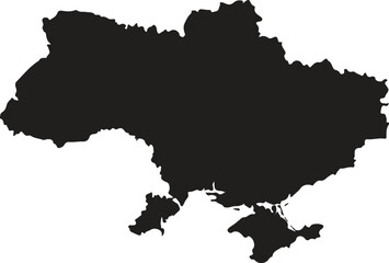 Map of Ukraine in gray on a white background
