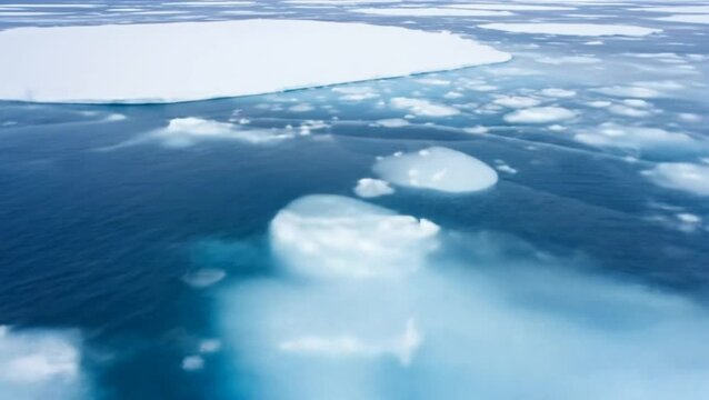 Floating sea ice and melting glaciers in a cold Arctic seascape

