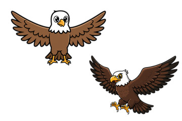 Majestic eagles soar, a detailed graphic suitable for avian studies, symbolizing freedom and power with its distinctive wing design.