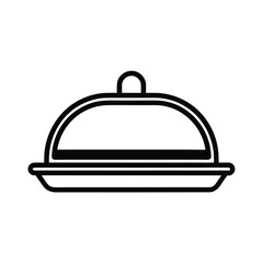 Butter Dish Outline Vector Illustration