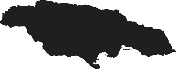 Jamaica black map on white background vector