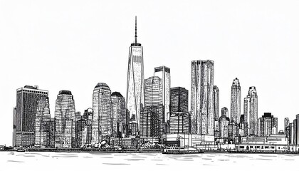New York City Skyline Sketch