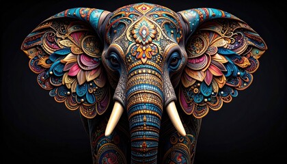 Naklejka premium Ornate Elephant Portrait