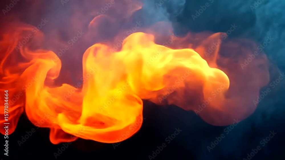 Aufkleber abstract smoke and flame simulation in different shapes and styles on a dark background