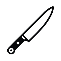 Cutting Knife Outline Vector Illustration
