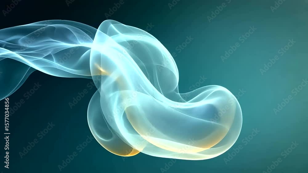 Poster abstract smoke animation with teal background: mesmerizing visual effect for creative projects