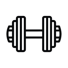 Dumbbell Outlined Icon Vector Illustration