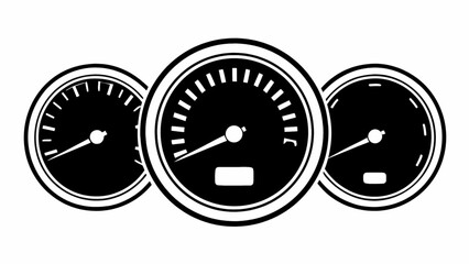 Automotive gauge cluster dashboard speedometer tachometer vector illustration design element for car enthusiasts